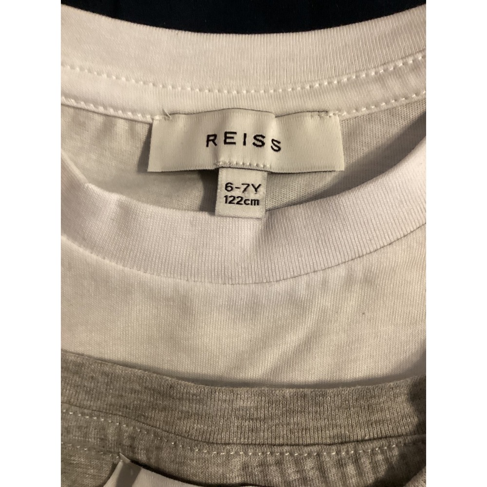 Reiss Kids 3-Pack Cotton Blend T-Shirts White Grey Navy Size 6-7Y NIB - Picture 4 of 8